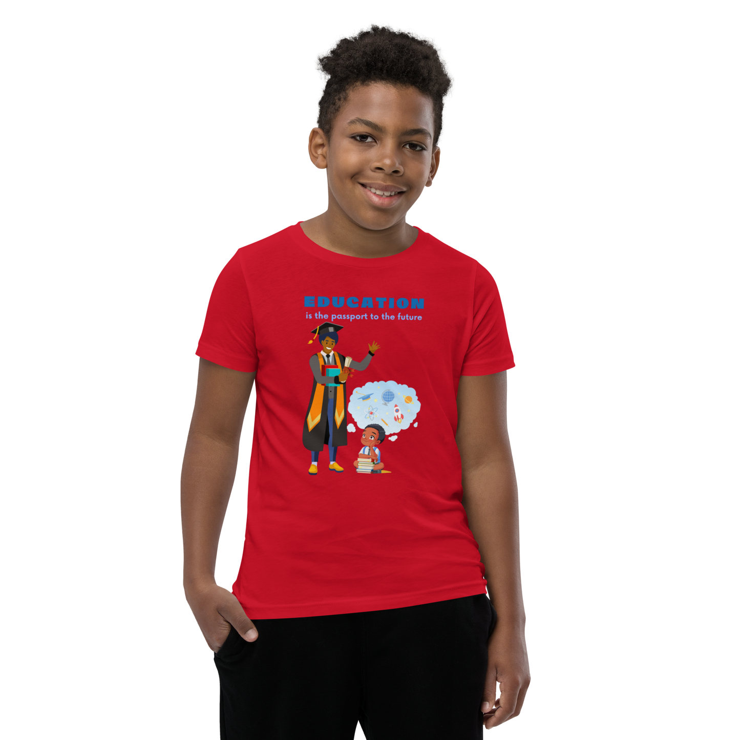 Education Is Key Youth Short Sleeve Tee for Boys