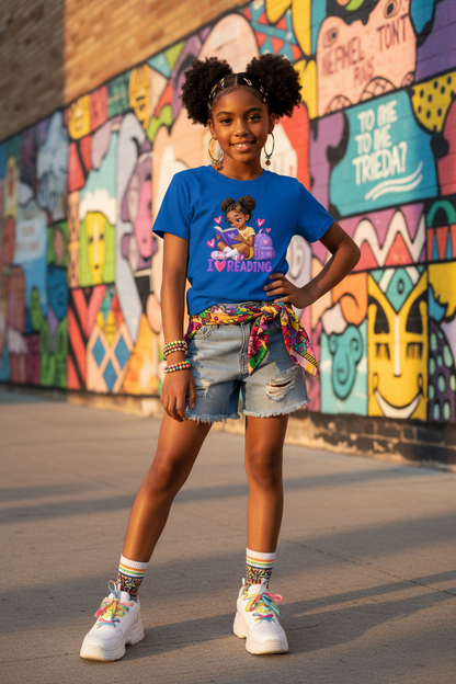 I Love Reading - Knowledge is Power Youth Tee for Girls