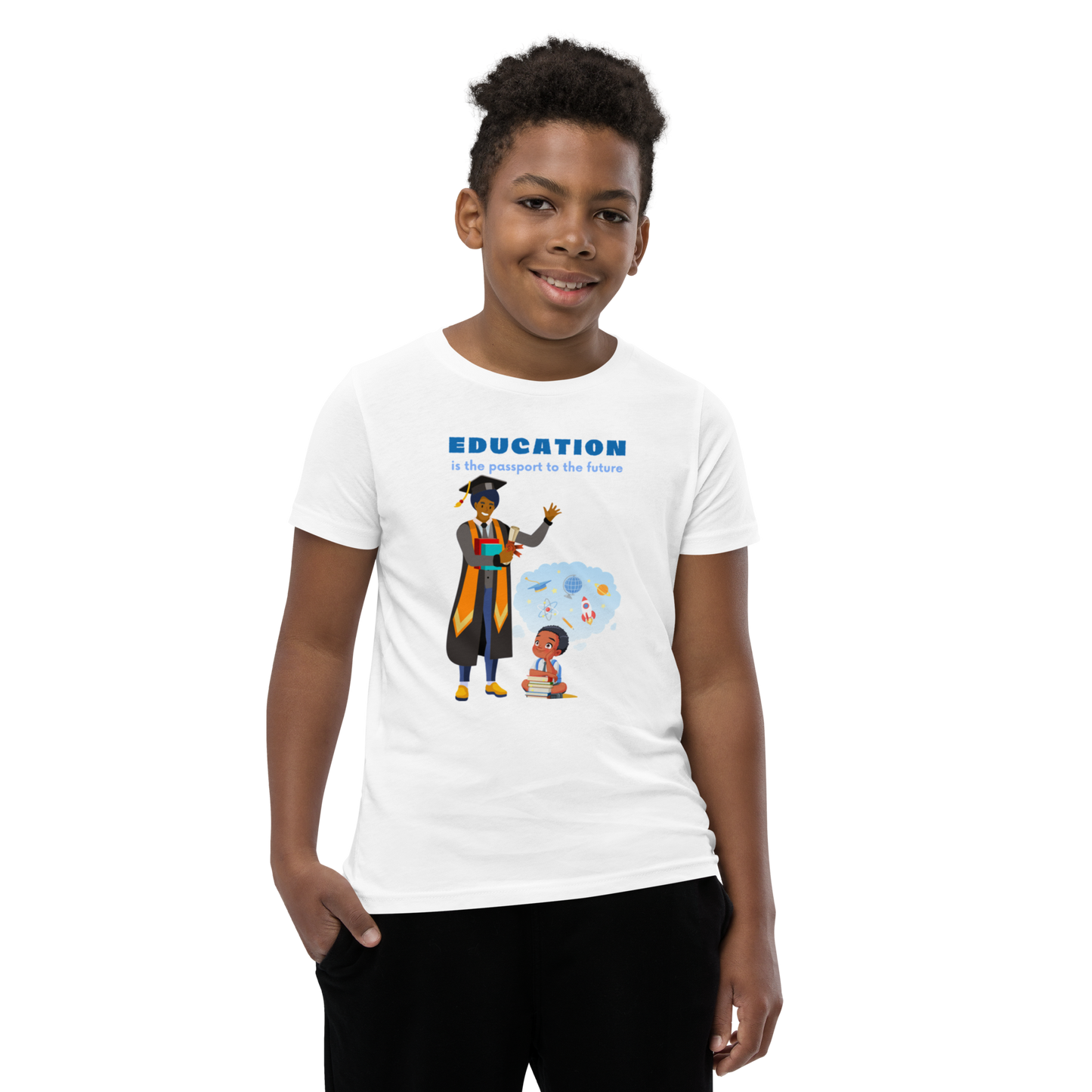Education Is Key Youth Short Sleeve Tee for Boys